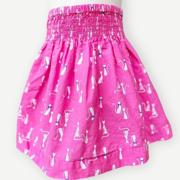 Carter’s Girls Kids Pink Cat Print Stretchy Ruched Cotton Mini Skirt. 4. 4T. - Picture 2 of 7